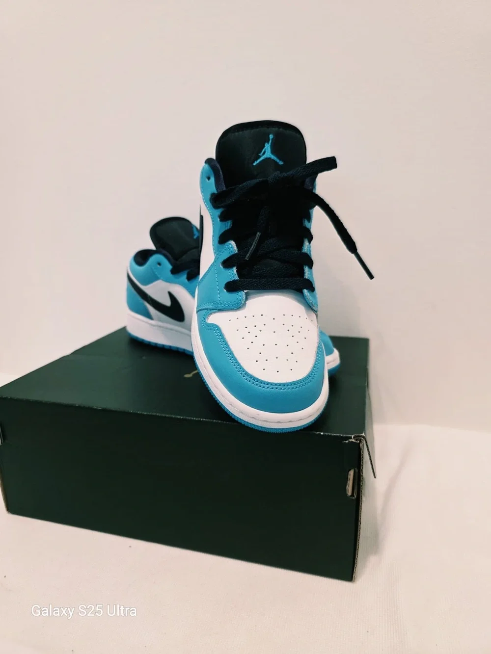 Nike Low Top Sneakers - White & Carolina Blue with Black Accents